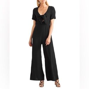 STAUD Gabriella Wide Leg Tie Front Jumpsuit Size 2 flowy boho chic 90s preppy